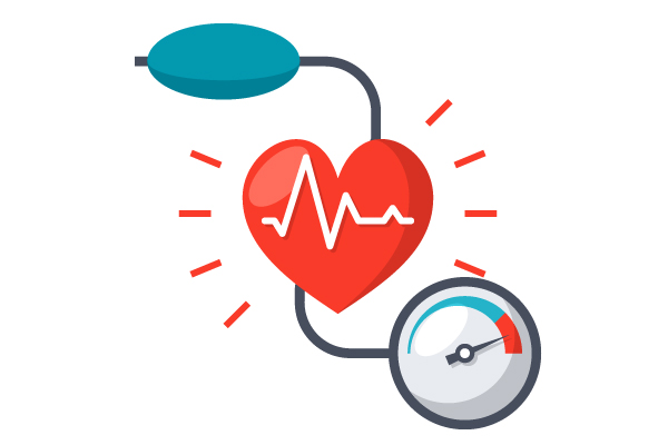 hipertenzija - srce i mjerac koji pokazuje visok krvni pritisak